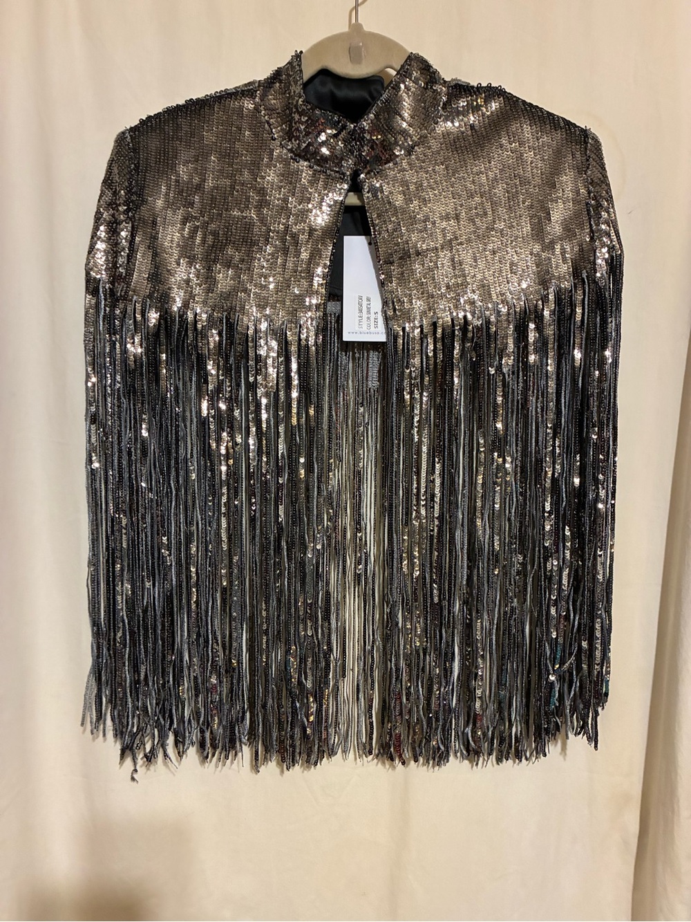 Blue B Sequins Fringe Cape
